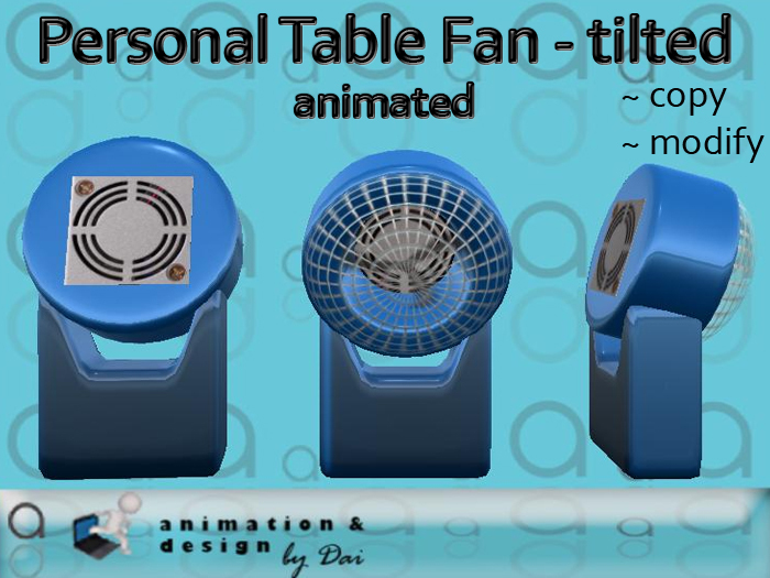 Salon - Personal Table Fan_tilted - animated --- copy/modify