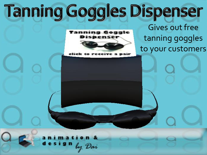 Second Life Marketplace Salon Tanning Goggles Dispenser Box for