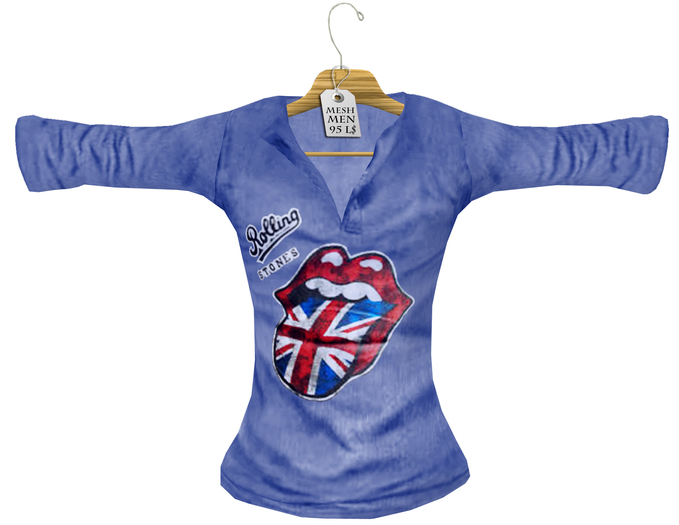 Mesh Shirt rolling stones Blue