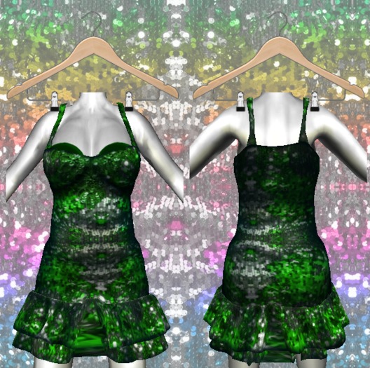 .::ROM::. Sequin Party Dress - Green