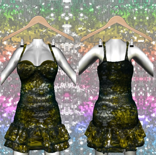 .::ROM::. Sequin Party Dress - Gold