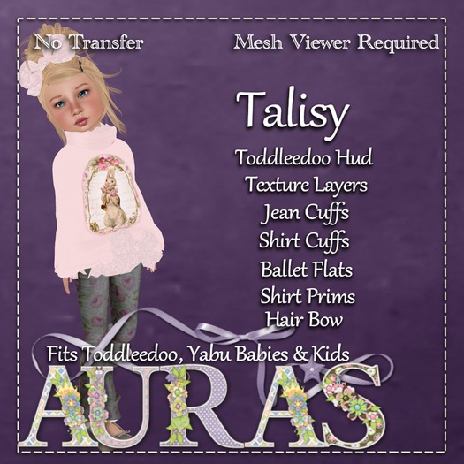 *Aura's* Talisy in Pink for Kids, Tiny Tots, Yabu Babies, & Toddleedoos