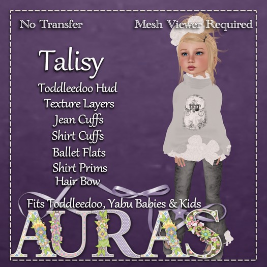*Aura's* Talisy in Silver for Kids, Tiny Tots, Yabu Babies, & Toddleedoos 