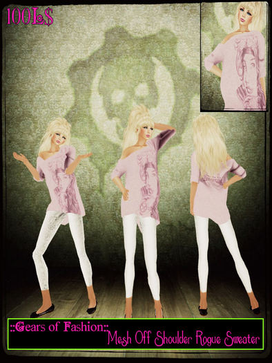 SALE!! ::GoF:: Mesh Off Shoulder Rogue Sweater 