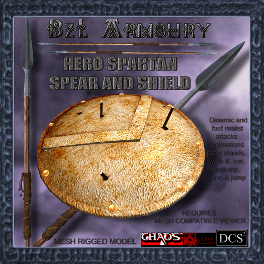 HERO SPARTAN SPEAR AND SHIELD BOXED