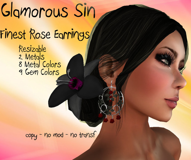 Glamorous Sin -  Finest Roses Earrings