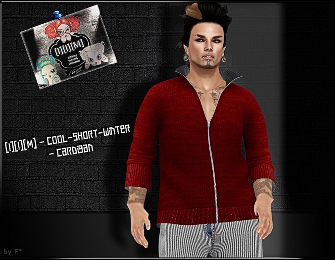 [I][I][M] - Cool-Short-Winter - Cardigan Red