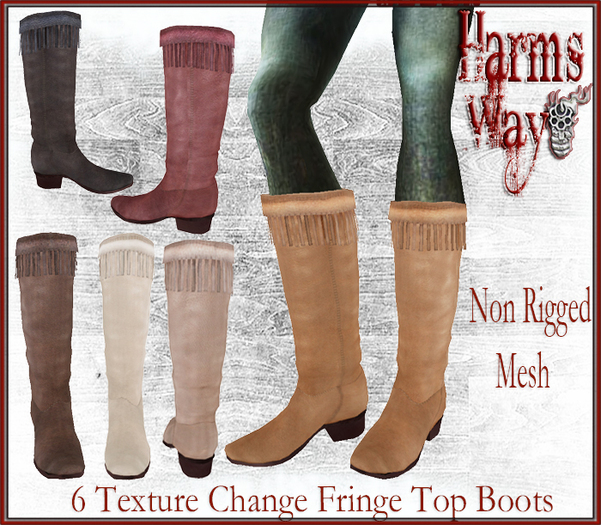 Harm's Way Fringe Top Texture Change Boots