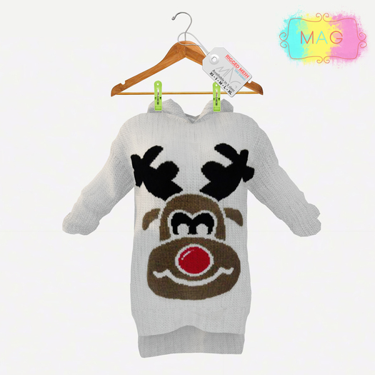 {Mag} Hooded Loose Sweater- Rudolf 