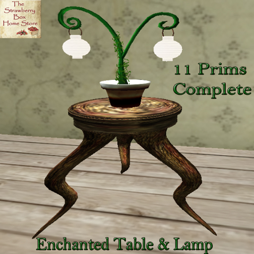 *The Strawberry Box* Enchanted Table & Lamp