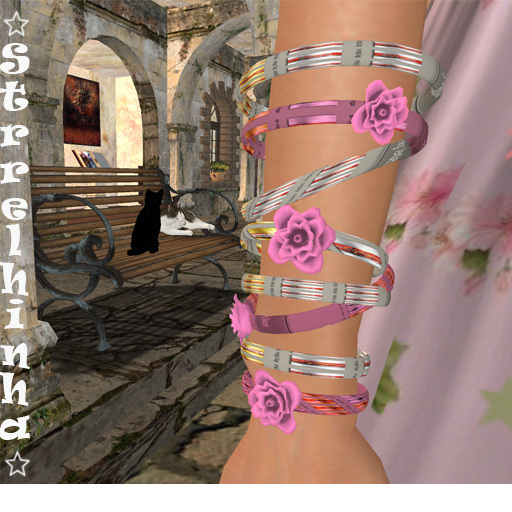 pulseira rosa rosa