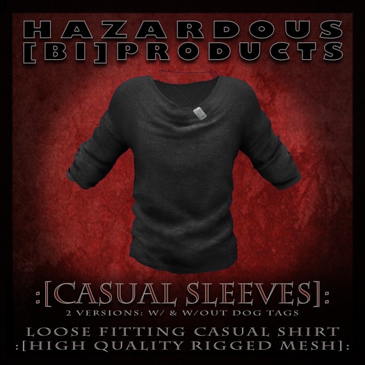 :[HBP]: Men's CASUAL LONG SLEEVES - Dark Gray [High Quality Rigged Mesh]