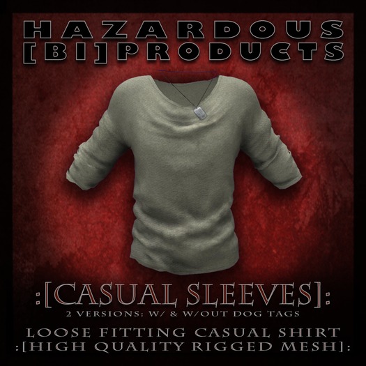 :[HBP]: Men's CASUAL LONG SLEEVES - Khaki [High Quality Rigged Mesh]