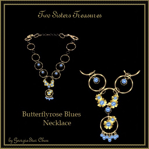 TST Butterflyrose Blue Necklace.
