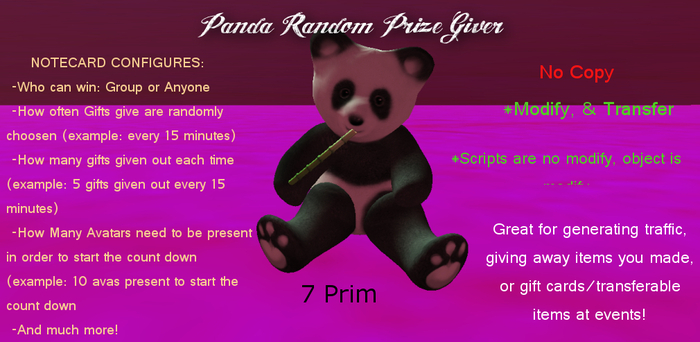 Panda Random Prize Giver