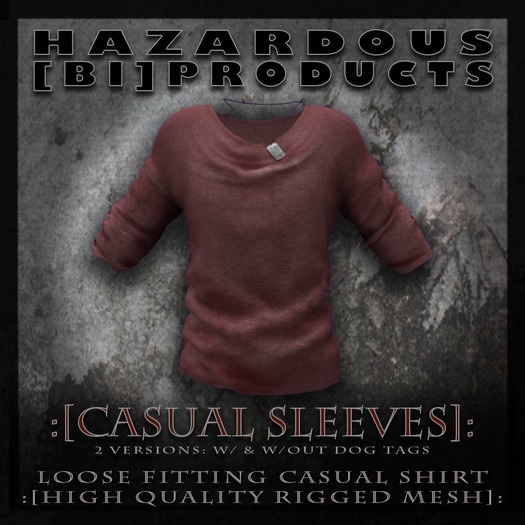 :[HBP]: Men's CASUAL LONG SLEEVES - Rust [High Quality Rigged Mesh]