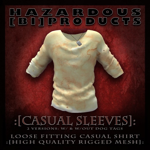 :[HBP]: Men's CASUAL LONG SLEEVES - Stained [High Quality Rigged Mesh]