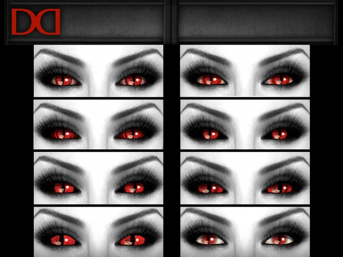 Demon cat eyes- Red set (8 pairs)