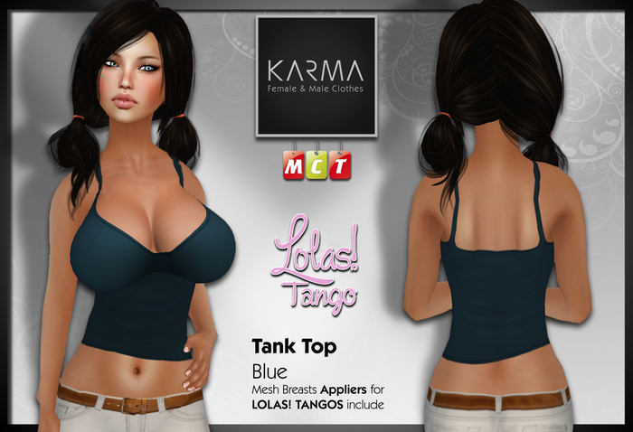Karma - Mini Tank Top Blue with Lolas Tango Applier