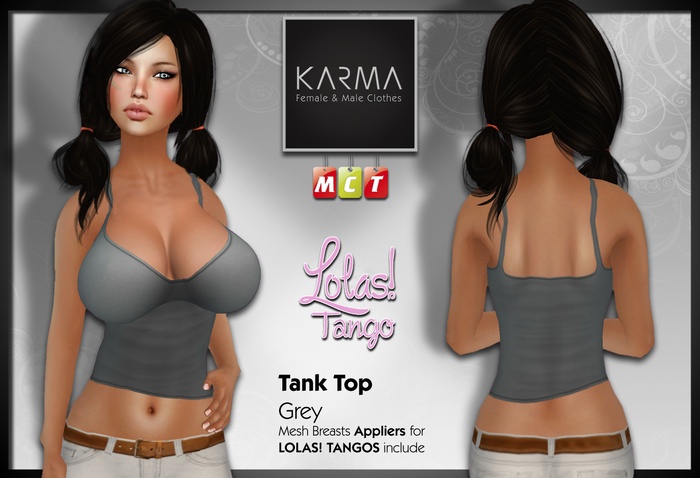 Karma - Mini Tank Top Grey with Lolas Tango Applier