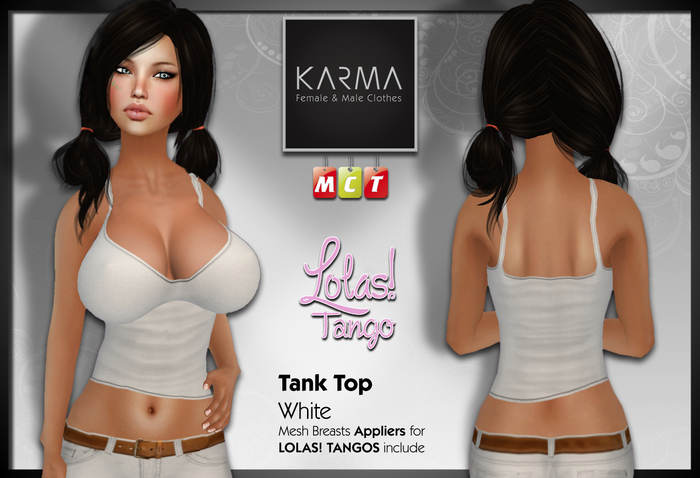 Karma - Mini Tank Top White with Lolas Tango Applier