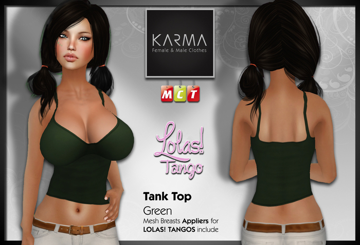 Karma - Mini Tank Top Green with Lolas Tango Applier
