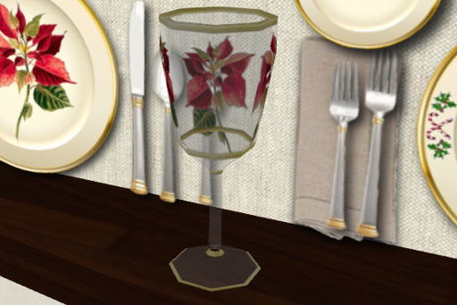 Stemware - Holiday Poinsettias