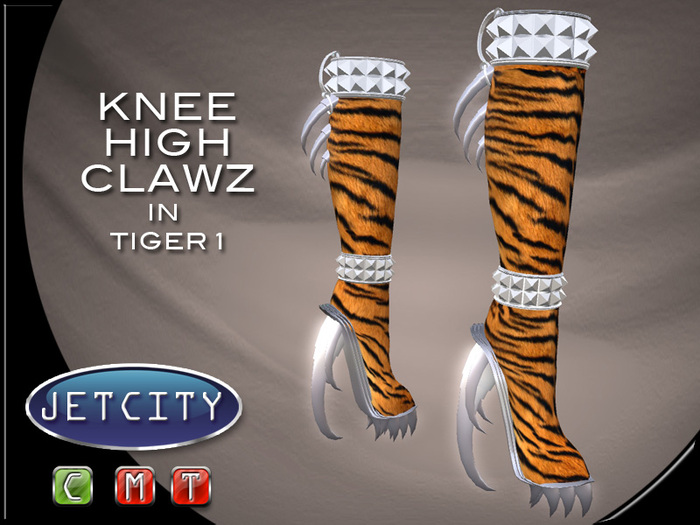 JETCITY BOOTS > Knee High Clawz - Tiger 1