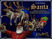 Riders Mesh The Real Santa - Quality Western Decor Santa, Sleigh & Reindeer Flying and Take-Off Versions Included