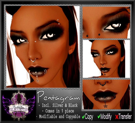 Facial Piercing Set: Pentagram