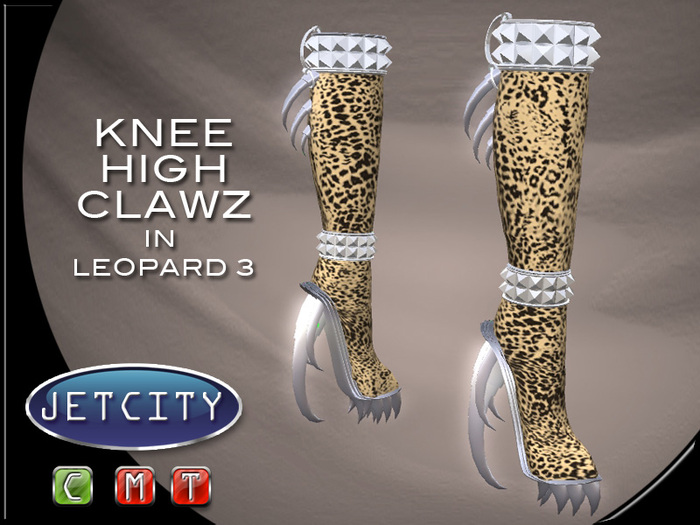 JETCITY BOOTS > Knee High Clawz - Leopard 3