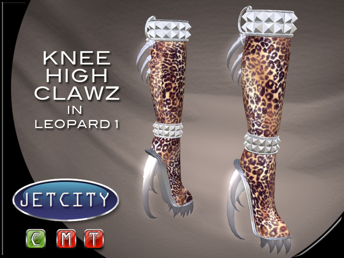 JETCITY BOOTS > Knee High Clawz - Leopard 1