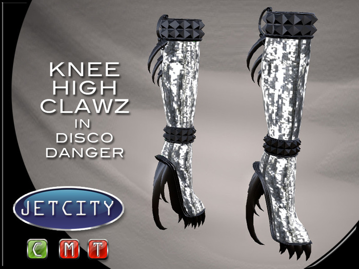 JETCITY BOOTS > Knee High Clawz - Disco Danger