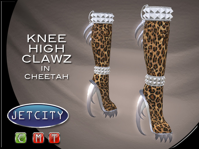 JETCITY BOOTS > Knee High Clawz - Cheetah