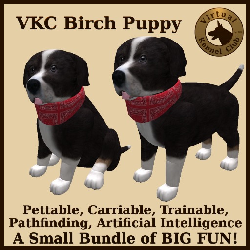 VKC Birch Puppy (Mixed Breed) - Artificially Intelligent (AI) Pathfinding Trainable Dog - No Food Required - VKC Dogs