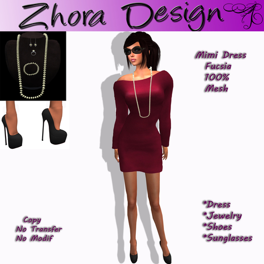 *ZD* Mesh Mimi Dress Fucsia