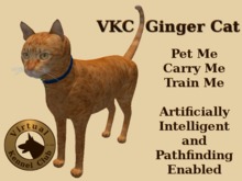 VKC® Ginger Cat - Artificially Intelligent (AI) Trainable Pathfinding Cat - No Food Required - Virtual Kennel Club Pets