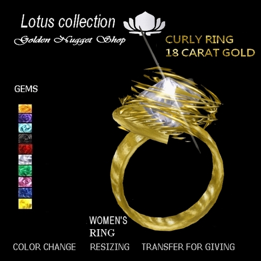 CURLY RING 18 CARAT GOLD