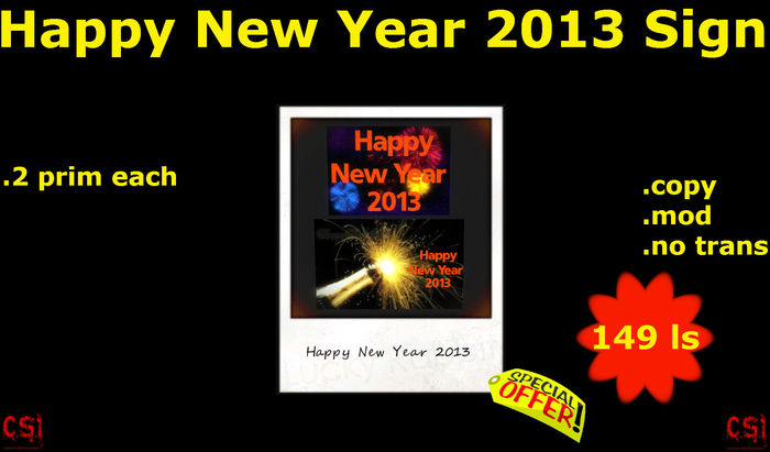 Happy New Year 2013 Sign (box)