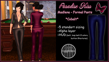 {Paradise Kiss} Madlen-Formal Pants-Cobalt-Rigged Mesh