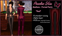 {Paradise Kiss} Madlen-Formal Pants-Red-Rigged Mesh