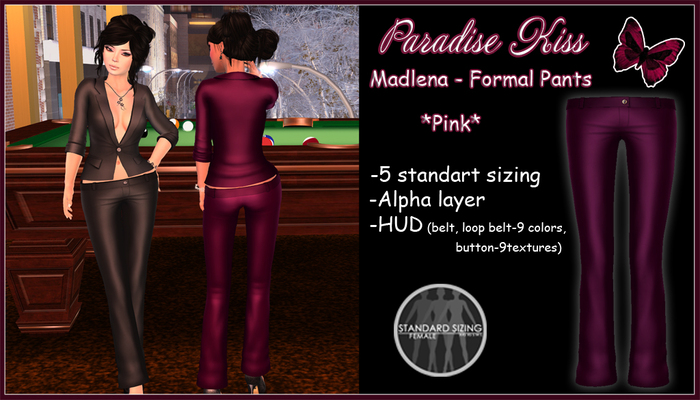 {Paradise Kiss} Madlen-Formal Pants-Pink-Rigged Mesh