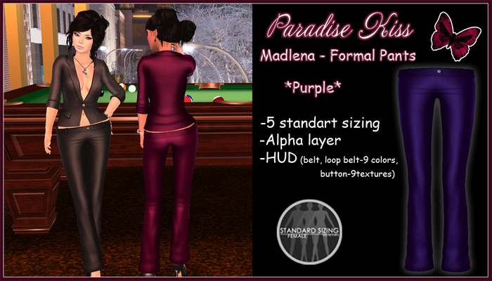 {Paradise Kiss} Madlen-Formal Pants-Purple-Rigged Mesh