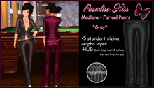 {Paradise Kiss} Madlen-Formal Pants-Grey-Rigged Mesh