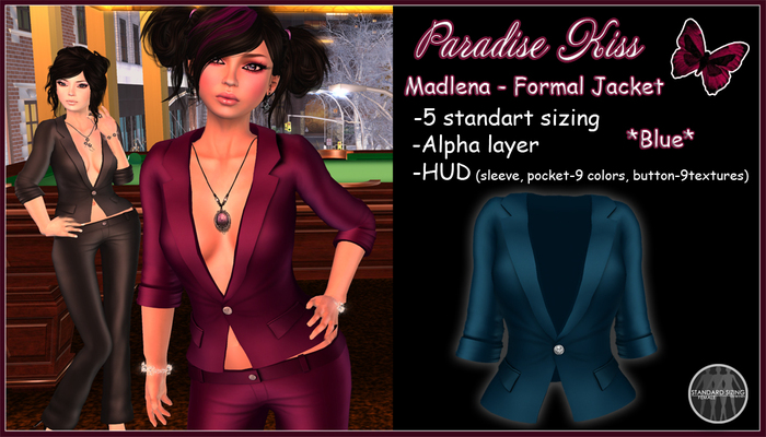 {Paradise Kiss} Madlen-Formal Jacket-Blue-Rigged Mesh