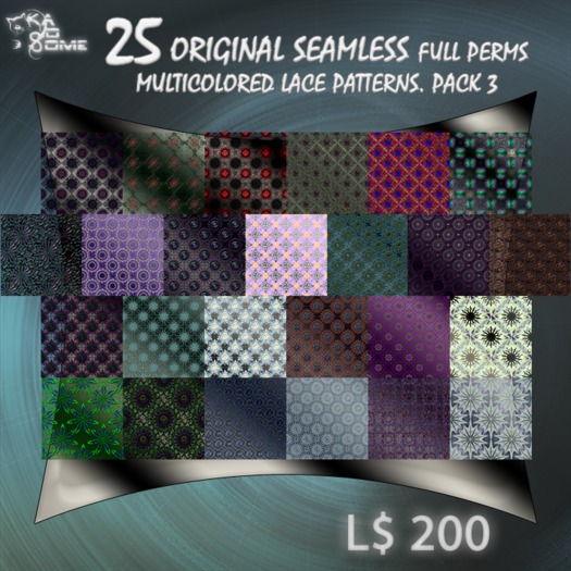 25 FULL PERMS SEAMLESS LACE PATTERNS. P3