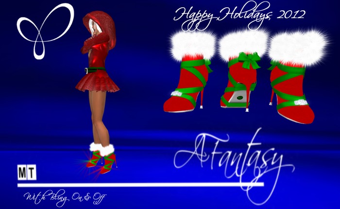 AFantasy 2012 Happy Holidays Ankle Heels w/Gems & Bling