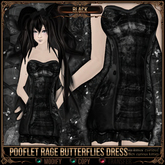 [Mesh] =^.^= Curious Kitties - Pooflet Rage Butterflies Dress - Black
