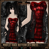 [Mesh] =^.^= Curious Kitties - Pooflet Rage Butterflies Dress - Red