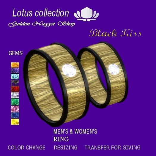 BLACK KISS WEDDING RINGS